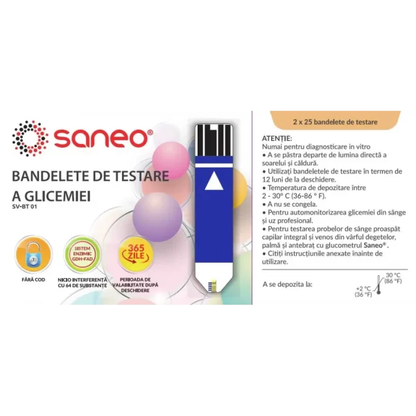 Saneo Teste Glicemie x 50-EPS - Image 2
