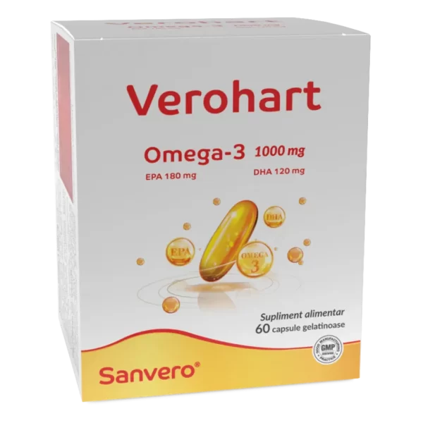 Sanvero Verohart Omega-3 1000 mg 60 capsule gelatinoase