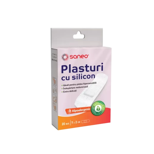 Saneo Plasturi cu silicon 7cm/2cm x 10buc