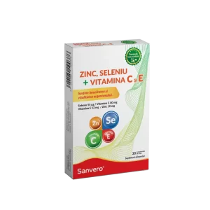Sanvero Zinc Seleniu + Vitamina C si E 30 comprimate pentru supt