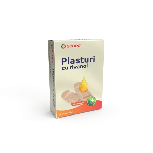 Saneo Plasturi cu rivanol 6cm/10cm x 20 buc